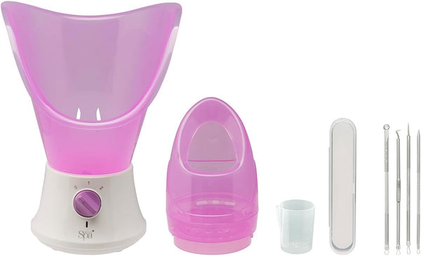 Sensio Spa Facial Steamer & Nasal Inhaler with Aromatherapy Pod & 4 Piece Beauty Tools Set, Face Steam Inhale, Deep Clean & Clear Sinuses at Home Spa, Unclogs & Opens Pores, Removes Blackheads