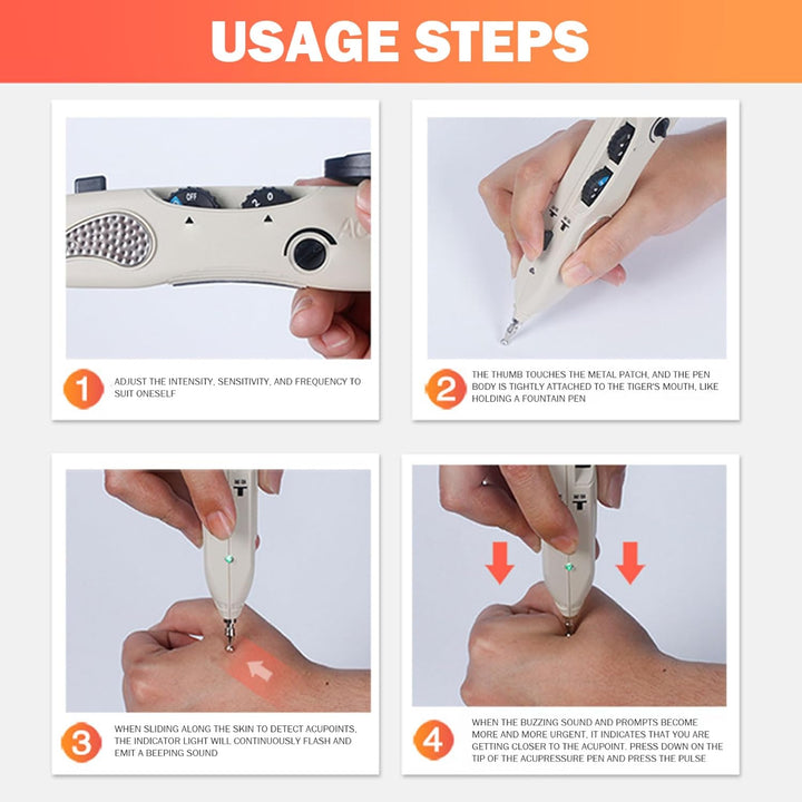 Electronic Acupuncture Pen 10 Level Adjustable Dry Needling Stimulator Portable Energy Meridian Massage Pen Electronic Acupuncture, Dry Needling Stimulator, Acupressure