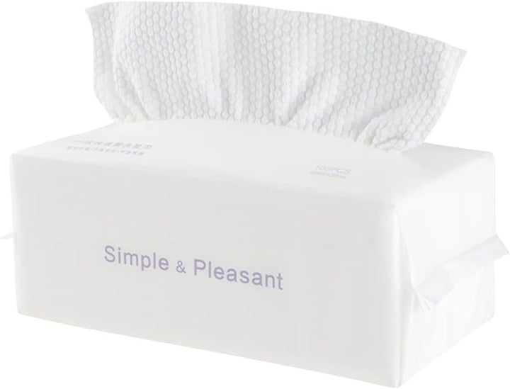 7.9X7.9Inch Cotton Wet/Dry Wipe; Soft Safe Non Allergenic Baby Care Towel Tissue, Absorbent Wipes for Washing Face Eye Makeup Remover & Nail Polish, Disposable Use (2Packs) (Green Package)