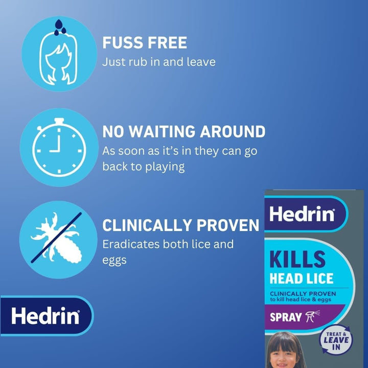 Treat & Go Leave-In Spray, Fast, No Fuss Lice & Nit Treatment, Kills Head Lice & Eggs, Clinically Tested, Suitable for Adults & Children, 1 X 60Ml (2 X 30Ml Treatments)