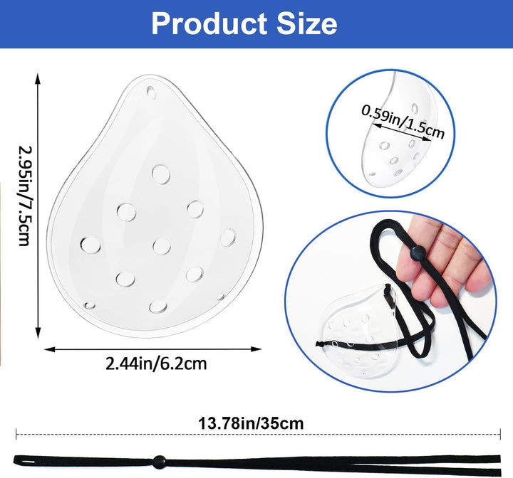 2 Pack Plastic Eye Shield Medical Eye Patch for after Cataract Surgery Eye Protection or Sleeping, Upgraded Elastic Band Longer and Wider for Adult, Clear