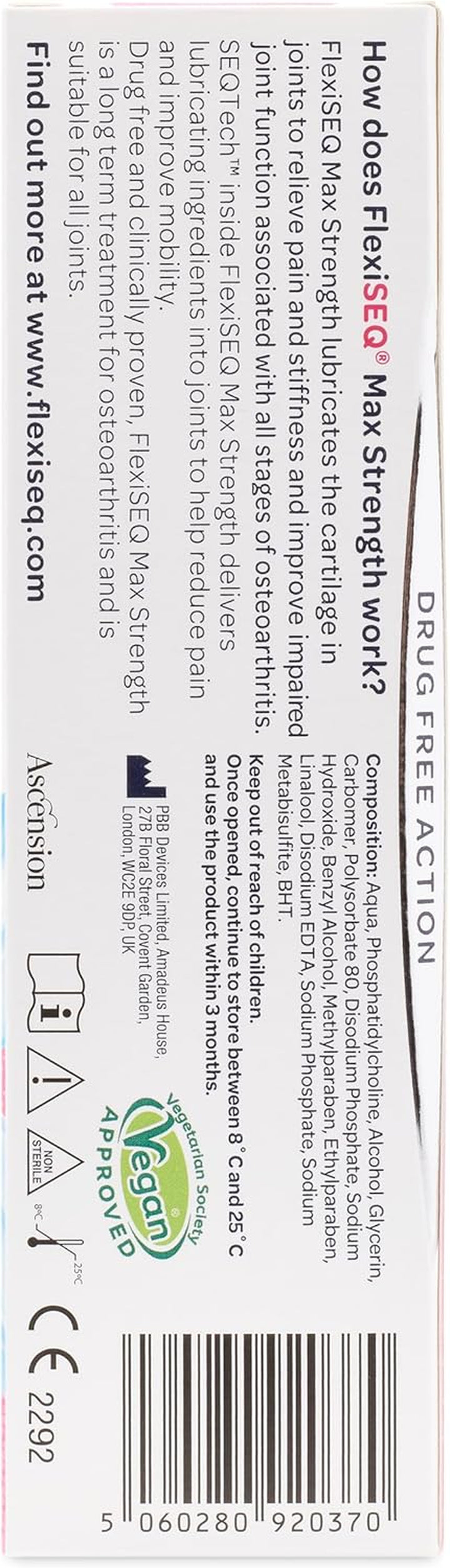 Max Strength 50G Gel, Topical Gel for Osteoarthritis, Drug Free, for All Synovial Joints (HIPS, Knees, Shoulders, Hands, Feet Etc)