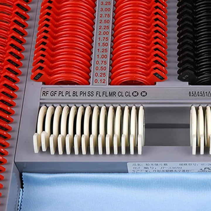 266 Pcs Optical Trial Lens Set Optometry Kit, Plastic Rim Aluminum Case Trial Frame Optometry Optician Test with Trial Frame, Suitable for Optometry and Optician