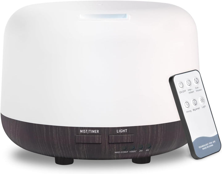 300ML Essential Oil Diffuser,Remote Control Aromatherapy Diffusers Humidifier with Adjustable Mist Mode & Waterless Auto-Off and 7 LED Light Colors for Bedroom,Office,Trip Yoga, SPA, Baby