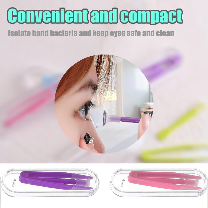 8Pcs Contact Lens Applicator Kit, Portable Contact Lens Remover Tools with Tweezers & Suction Stick, Storage Case Included - Ideal for Travel and Daily Use