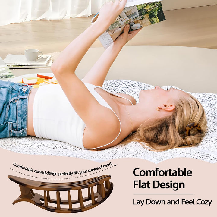 4 PCS Flat Hair Clips for Women, Curved Design Duckbill Hair Clips for Lying, Driving - Matte Strong Hold Hair Claw Clips for Thin, Thick Hair, Hair Accessories for Women and Girls (Leopard)