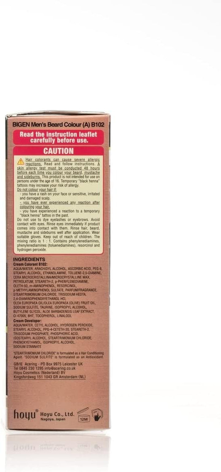 3 X  Men'S Beard Colour | No Ammonia Formula with Aloe Extract & Olive Oil | Covers Gray Hair, Leaves No Stains, Long-Lasting Results | 102 Brown Black