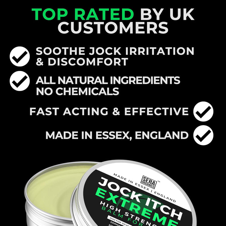 Jock Itch Cream for Men – Antifungal Treatment for Groin, Itching, & Rash | Strong Jock Itch Relief Balm | Natural Antifungal Skin Cream (30Ml) – Made in UK