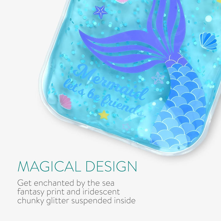 Girls Hot and Cold Packs (Set of 2) - Kids Reusable Heat and Ice Gel Pack Set - Bpa-Free Compress to Cool or Warm - Mermaid Design