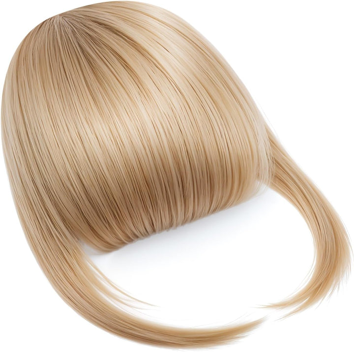 Clip in Fringe, Clip in Bangs for Women Hair Extensions with Temples Hairpieces, Fashion Wispy Bangs Fringe Air Bangs Clip for Daily Wear Y7LHJFP (Dark Brown)