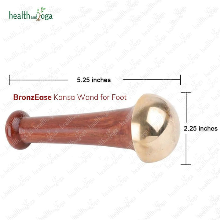 Healthandyoga Bronzlift Kansa Face Massager and Kumkumadi Face Oil Trial Vial - Kansa Wand Ayurveda Benefits of Bronze - Skin Lustre (Single Dome)