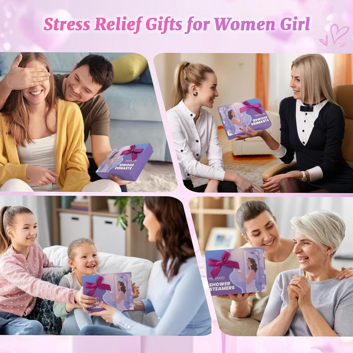 Shower Steamers Aromatherapy for Women or Men, 24 Pcs Natural Shower Bombs with Essential Oils Eucalyptus, Self Care Stress Relief and Relaxation Gifts for Teen Birthday Christmas Travel Essentials