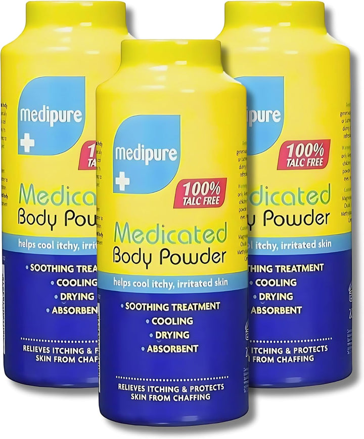 edipure edicated Body and Baby Powder - 100% Talc-Free Skin Protection and Soothing Relief, 3 Pack - Gentle, All-Natural Forula for All-Ages Care, Ideal for Sensitive Skin