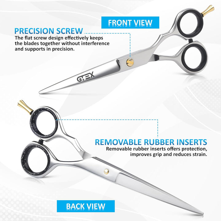 Hairdressing Scissors - 6.5" Hair Scissors Professional - Super Sharp Hair Cutting Scissor for Women Men Adults Barber Hair Dressing Barber Scissor
