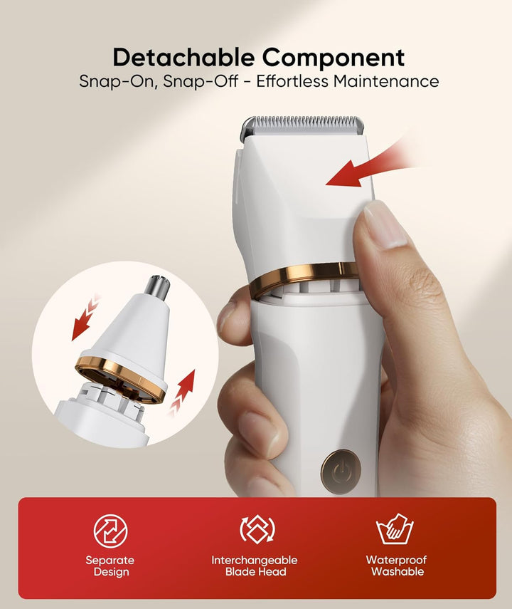 Lady Shavers for Women 3-In-1,Bikini Trimmer Woman IPX7 Waterproof,Nose Trimmer Rechargeable,Pubic Hair Trimmer for Women Wet and Dry,Painless Electric Foil Shaver for Body,Arms Legs Underarms