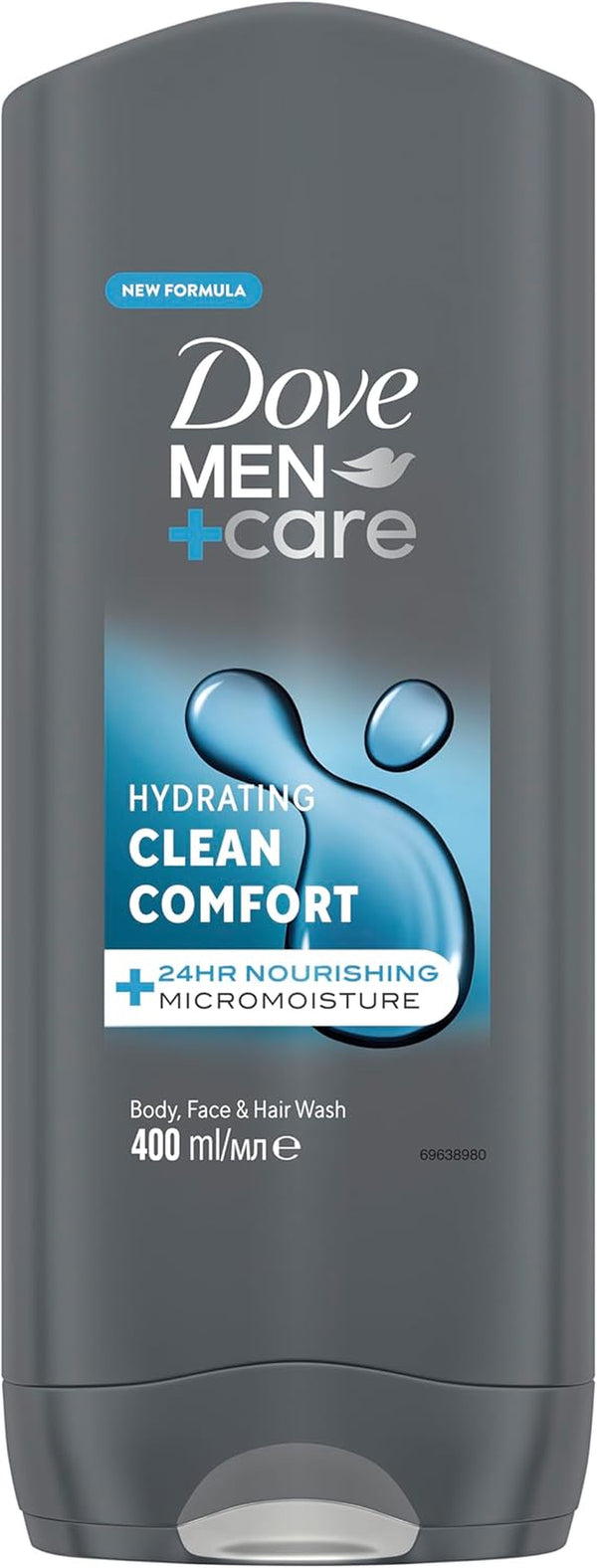 Dove Men+Care Hydrating Clean Comfort Men'S 3-In-1 Hair, Face and Body Wash Body Cleanser Shower Gel with 24 Hour Nourishing Micromoisture Technology for Relaxed and Re-Energised Skin 400 Ml