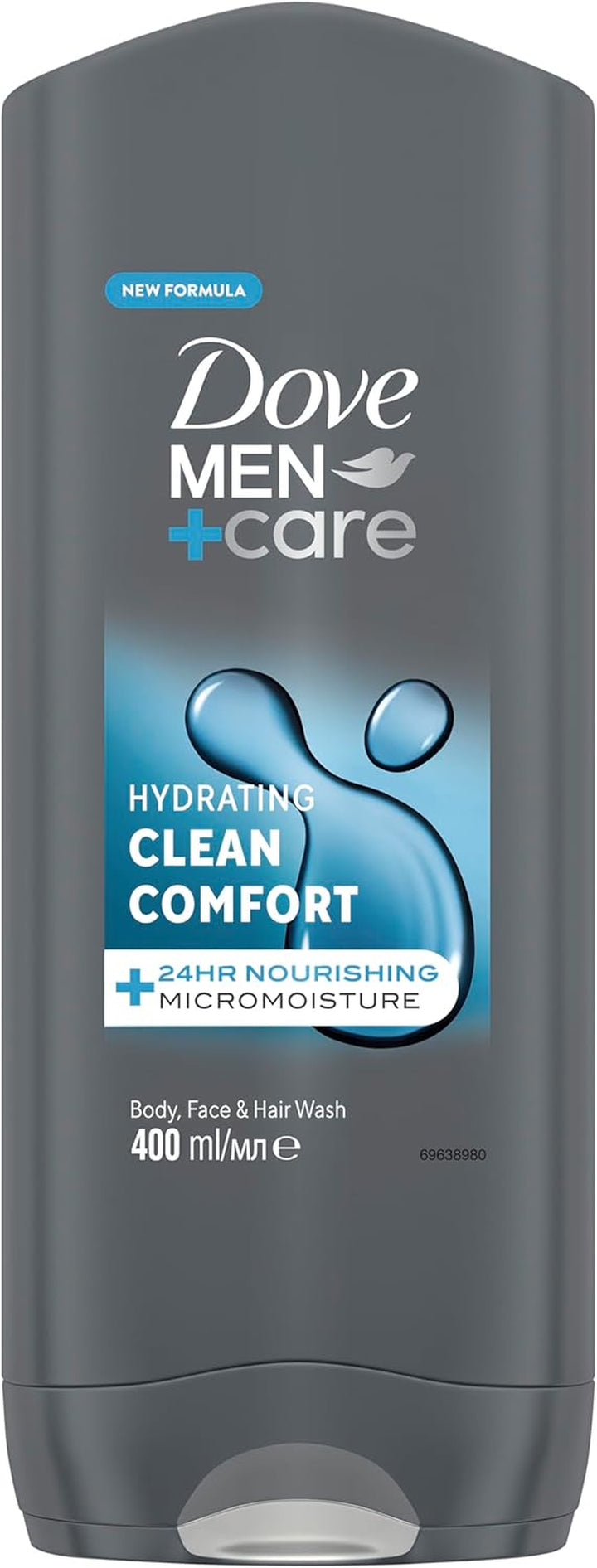 Dove Men+Care Hydrating Clean Comfort Men'S 3-In-1 Hair, Face and Body Wash Body Cleanser Shower Gel with 24 Hour Nourishing Micromoisture Technology for Relaxed and Re-Energised Skin 400 Ml