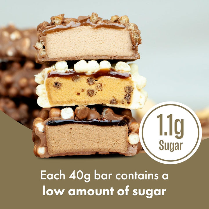Vitamin and Protein Bars (15 X 40G Bars) — Chocolate Hazelnut Whip Flavour — 14G High Protein, 9 Vitamins, Low Sugar
