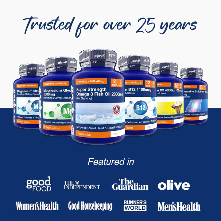 High Strength Glucosamine Sulphate 2Kcl 1500Mg with Vitamin C, 12 Month Supply, Supports Bones and Cartilage Function, 360 Vegan Tablets, Joint Care Supplement for Men & Women