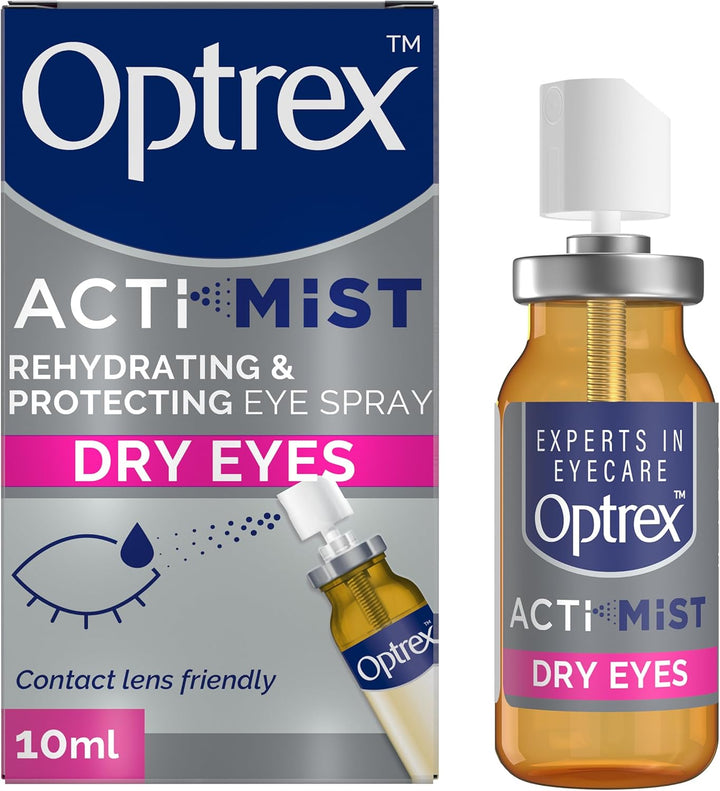 Actimist, Dry Eyes, 10Ml, Rehydrating & Protecting Eye Spray ,Instant, Long-Lasting Relief, Dual Action Relief for Tired, Dry Eyes, Treatment for Discomfort and Fatigue, Easy to Apply