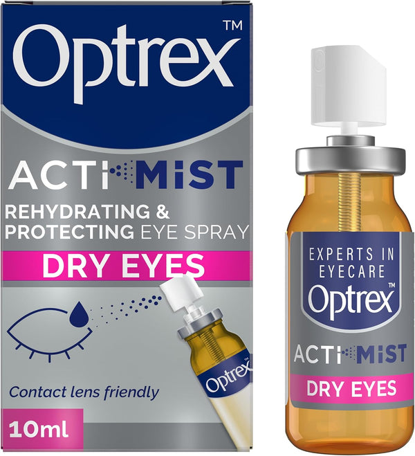 Actimist, Dry Eyes, 10Ml, Rehydrating & Protecting Eye Spray ,Instant, Long-Lasting Relief, Dual Action Relief for Tired, Dry Eyes, Treatment for Discomfort and Fatigue, Easy to Apply