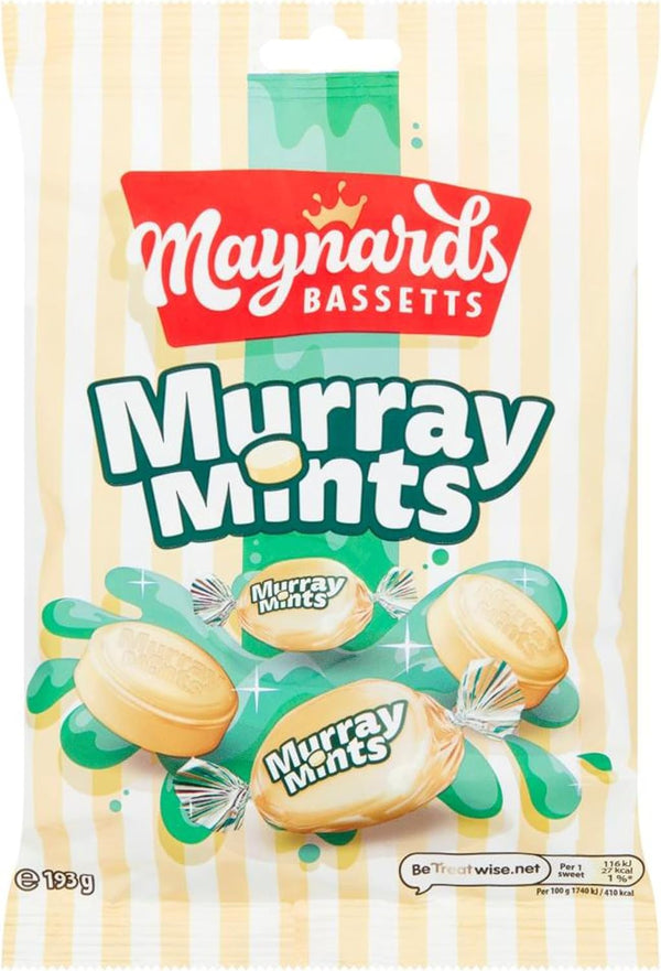 Murray Mints Sweets Bag, Creamy Mint Flavour, 193 G Sharing Pack (Pack of 12)