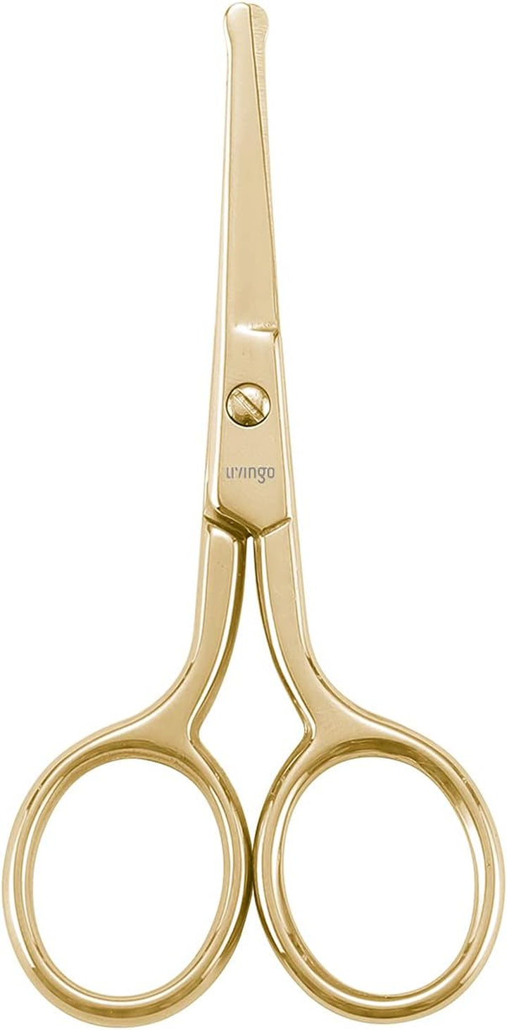 Premium Manicure Rounded Tip Scissors Multi-Purpose Stainless Steel Cuticle Pedicure Beauty Grooming Kit for Nail, Eyebrow, Eyelash, Dry Skin, Nasal/Nose Hair 9Cm