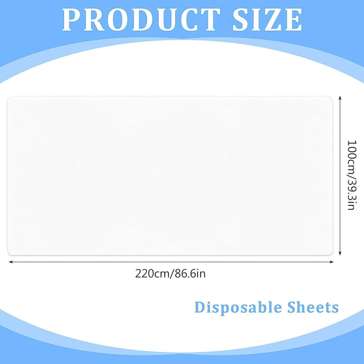 40 Pcs Disposable Fitted Sheets with Elastic, Disposable Massage Bed Sheets Covers for Spa Beauty Salon Waterproof Oil-Proof (White, 220 X 100 Cm)