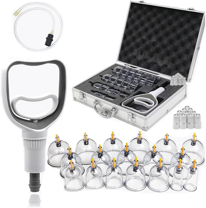Professional Cupping Therapy Set, 18 PCS Suction Cups with Pumping Handle, Chinese Cupping Set, anti Cellulite Cupping Massage for Body and Face, Relief Muscle Tension Pain