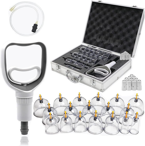 Professional Cupping Therapy Set, 18 PCS Suction Cups with Pumping Handle, Chinese Cupping Set, anti Cellulite Cupping Massage for Body and Face, Relief Muscle Tension Pain