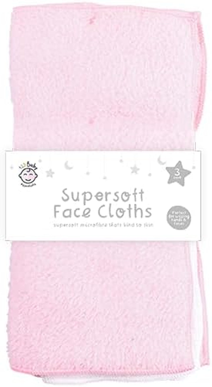 Super Soft Microfibre Baby Face and Hand Wipes 3 Pack of 30 X 30Cm Reusable, Washable, Dry, Unscented Cloths | Ideal for Hands & Faces