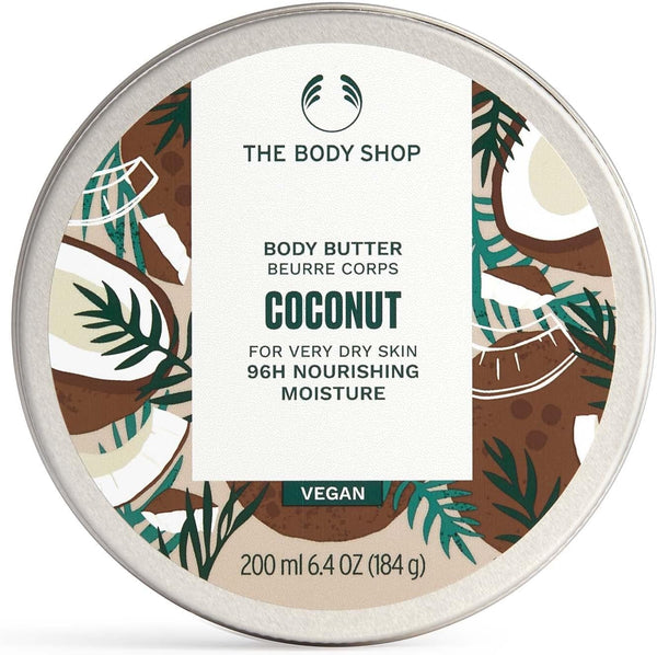 Coconut Body Butter (1X 200Ml), Body Moisturiser with Shea Butter, Body Cream for Very Dry Skin, 96H Nourishing Moisture, Body Care for All Skin Types, Vegan Formula
