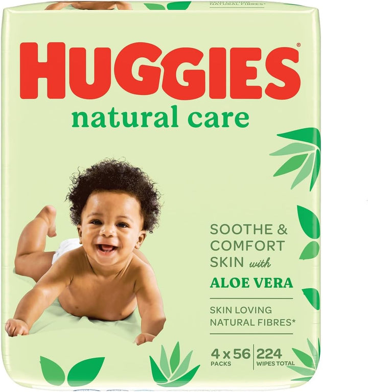 Natural Care Baby Wipes – Plastic Free Wet Wipes with Aloe Vera & Vitamin E, Hypoallergenic, Comfort and Soothe Baby'S Delicate Skin Leaving a Fresher Feeling– Single Pack (48 Wipes)