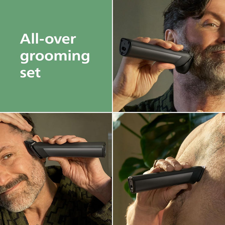 Multigroom 9000 Series All-In-One 19-Piece Trimmer, Shaver & Clipper + Oneblade Trimmer for Men - All-Over Grooming Set for Face, Head & Body, 27 Length Settings (0.2-20 Mm), MG9556/15