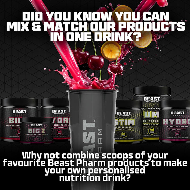 Beast STIM Pre Workout Powder - 30 Servings - Gym Beta Alanine Preworkout - Sour Cherry