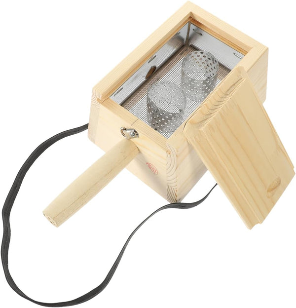 Wooden Moxibustion Box with Handle - Dual Column Moxa Holder for Home Use, Promotes Circulation and Disperses Cold, Ideal for Health Centers and Beauty Clubs (17X13X9.5Cm)