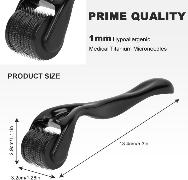 Derma Roller, 1Mm Microneedle Derma Roller for Men and Women, Professional Microneedling Derma Needling, Micro Needle Roller Facial Wrinkles Hair Loss Stretch Marks Hair Regrowth