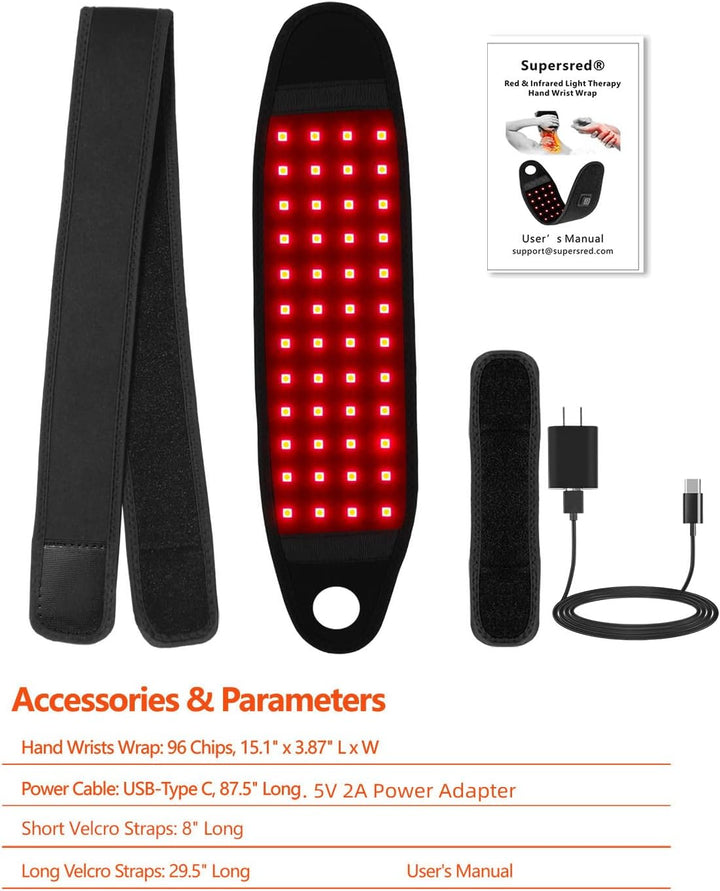 Red Light Therapy near Infrared Light Therapy Wrap Belt for Body, Wearable Wrap with 48 Leds for Neck Chin Knee Ankle Pain Relief Foot Joint Muscle Stiffness