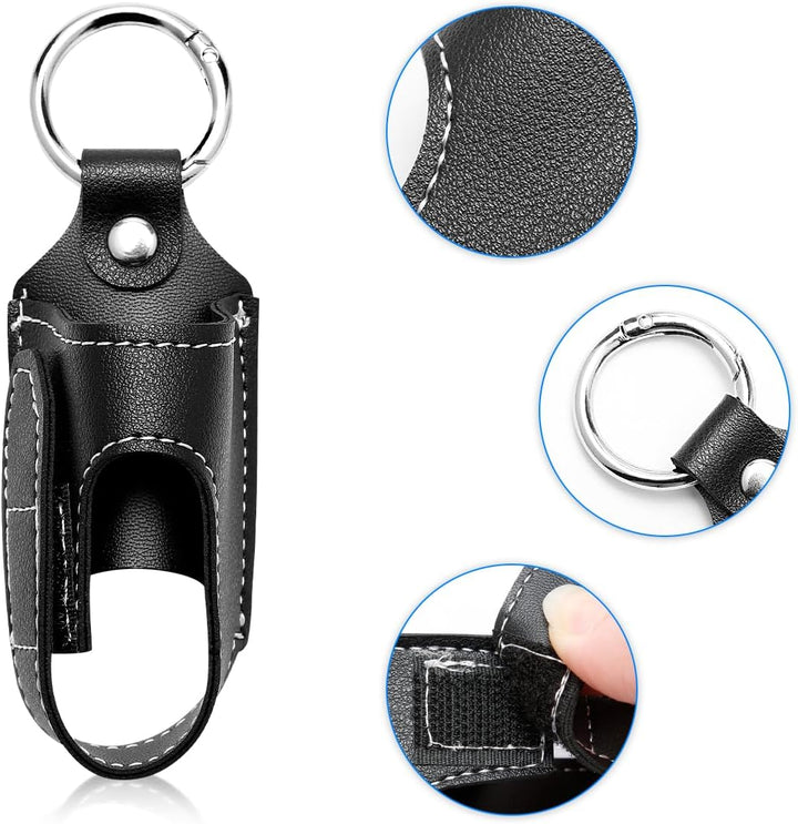 Portable Asthma Inhaler Holder, PU Leather Velcro Holster with Clip for Adults and Kids Asthmatic