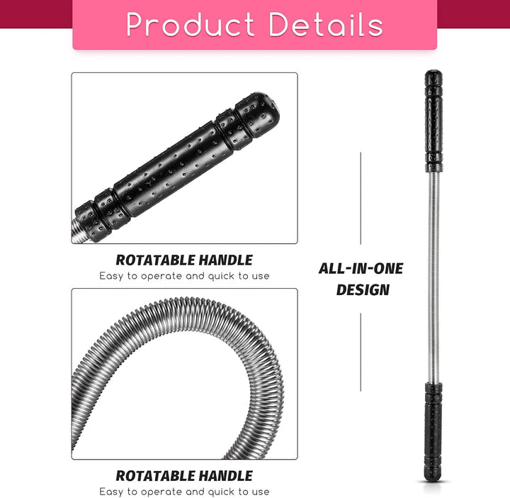 2 Pieces Facial Hair Remover Spring Eyebrow Face Epilator Threading Tool Remove Hair from Upper Lip, Chin, Cheeks and Neck for Women Men, Black