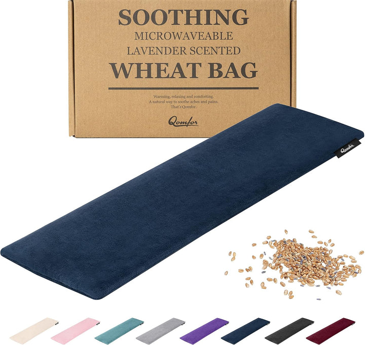 Wheat Bag Microwavable - Moldable Microwavable Heat Pad (48 X 15 Cm) - Fleece, Wheat Filled Microwave Heat Pack - Neck, Shoulder, Back Pain Relief - Reusable & Flexible Heat Pad (Purple)
