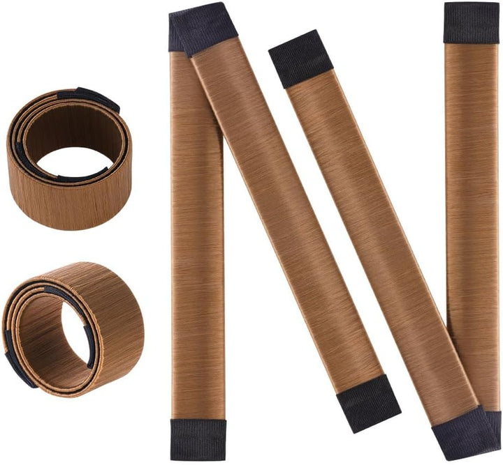 Hair Bun Shaper, 2Pcs Easy Donut Bun Maker for Hair, French Twist Fold Wrap Snap Band for Making DIY Hair Styles, Ballet Hair Deft Bun Hair Styling Accessories for Girls Women