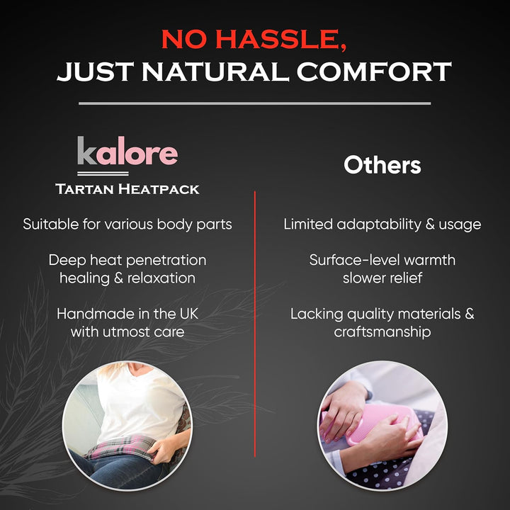 Wheat Bags Microwavable Neck and Shoulder Wrap - Relaxing Lavender Heat Bags Microwavable for Comfort - Tartan Cotton Fabric with UK Wheat Heat Bags Microwavable Compress by  - Purple