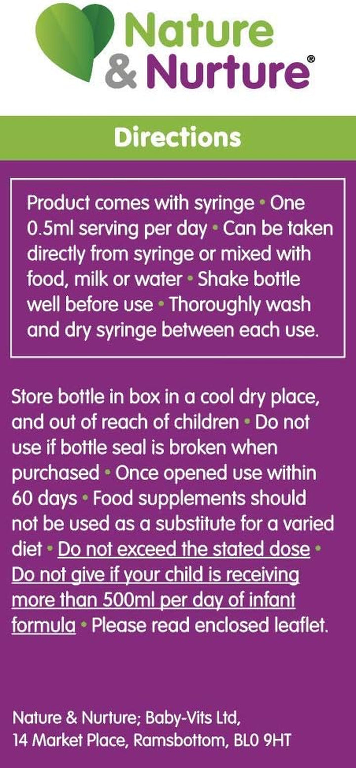 Award Winning  Baby & Child Vitamins. the Vegan-Friendly Gentle Liquid Multivitamin Drops for Babies, Toddlers and Children. Made in the UK. 60 Doses.