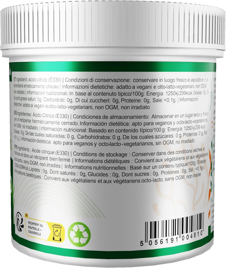 Citric Acid Powder 5Kg Premium Quality - Vegan, Non-Gmo, Non-Irradiated - Recyclable Container
