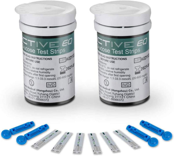 Diabetes Test Strips Blood Glucose Test Strips X 50 & Diabetes Lancets X 50, Blood Glucose Strips, Blood Sugar Test Strips for UK Diabetics in Mmol/L (Compatible with Exactive EQ Impulse)
