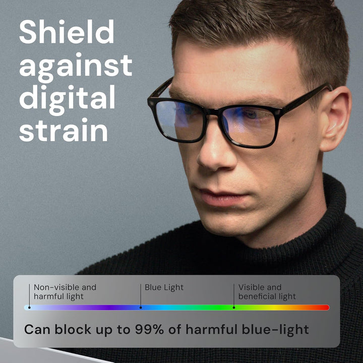 Blue Light Blocking Glasses - Fashion Square Fake Eyeglasses, anti UV Ray Computer Gaming Glasses, Blue Blockers Glasses for Women/Men