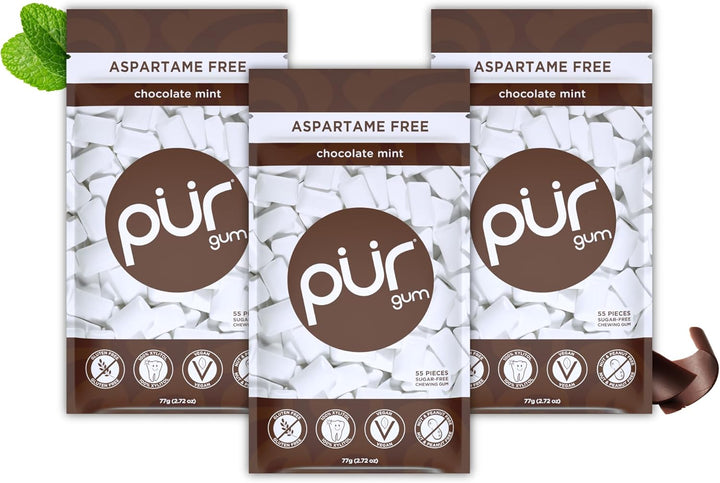 | Sugar Free Chewing Gum | Made with Xylitol | Vegan, Aspartame Free, Gluten Free & Keto Friendly | Natural Spearmint Flavoured Gum, 55 Pieces (Pack of 1)