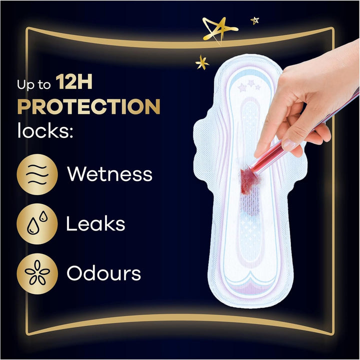 Ultra Sanitary Towels Secure Night Extra (Size 5) with Wings 18 Pads, Super Absorbent and Ultra Thin, for Menstrual Periods, Pack of 4