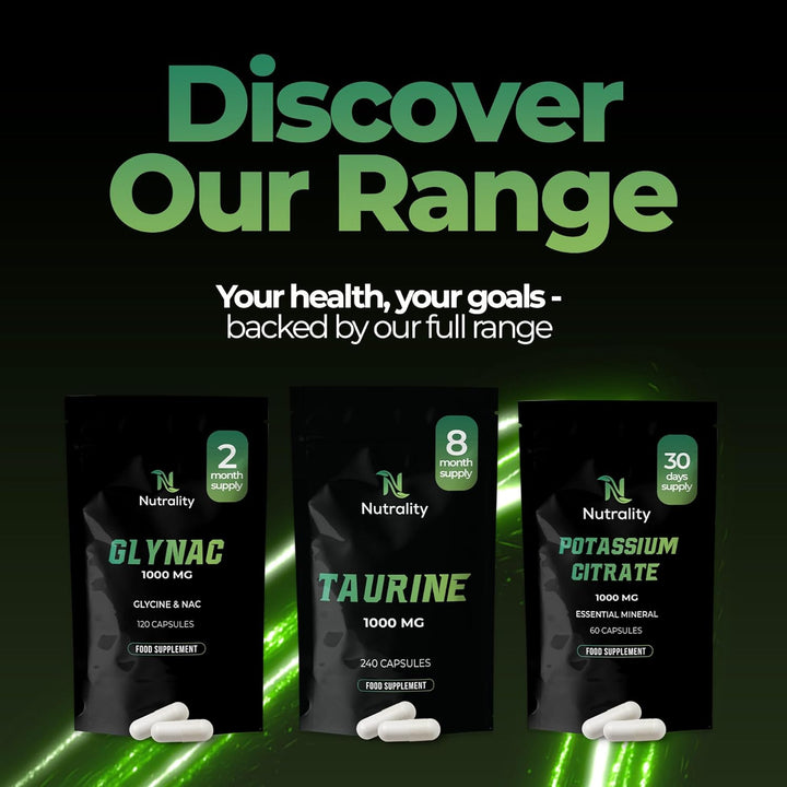 Taurine Supplement 1000Mg | Potent Energy & Endurance Support | Nutritional Amino Acid Supplements for Heart Health, Cognitive Function & Improved Sleep | Vegan | 240 Capsules